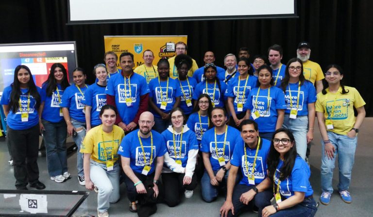 Group photo of FIRST Tech Challenge UK volunteers.